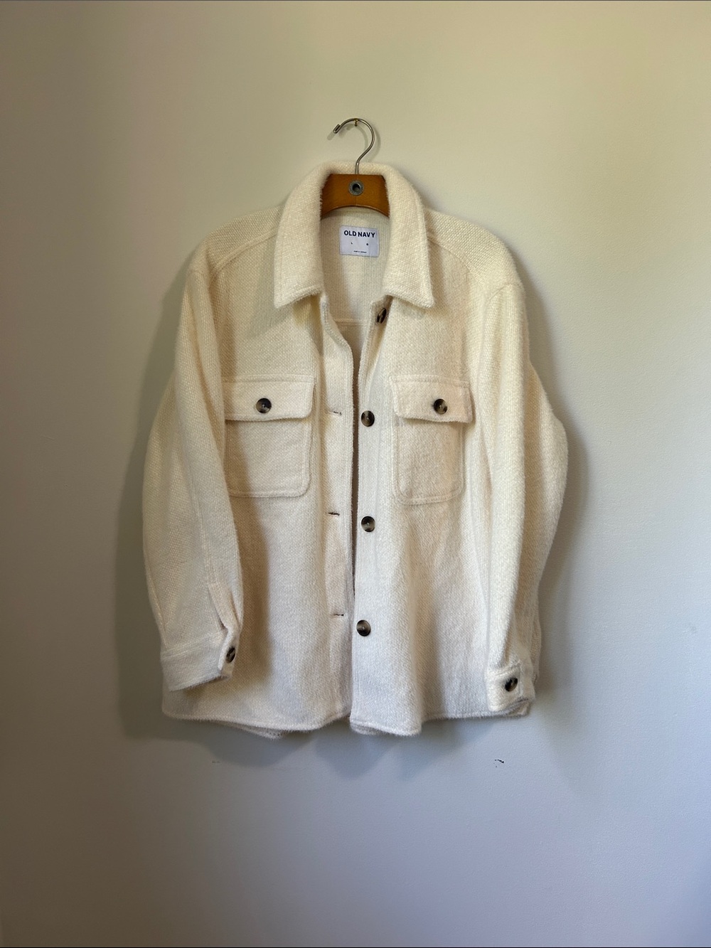 Old Navy Ivory Shacket with Pockets